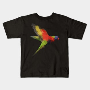 Low Poly Rainbow Lorikeet Kids T-Shirt